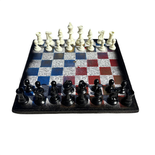 Cartoon Golden Hue - Scrapbook Chess Set