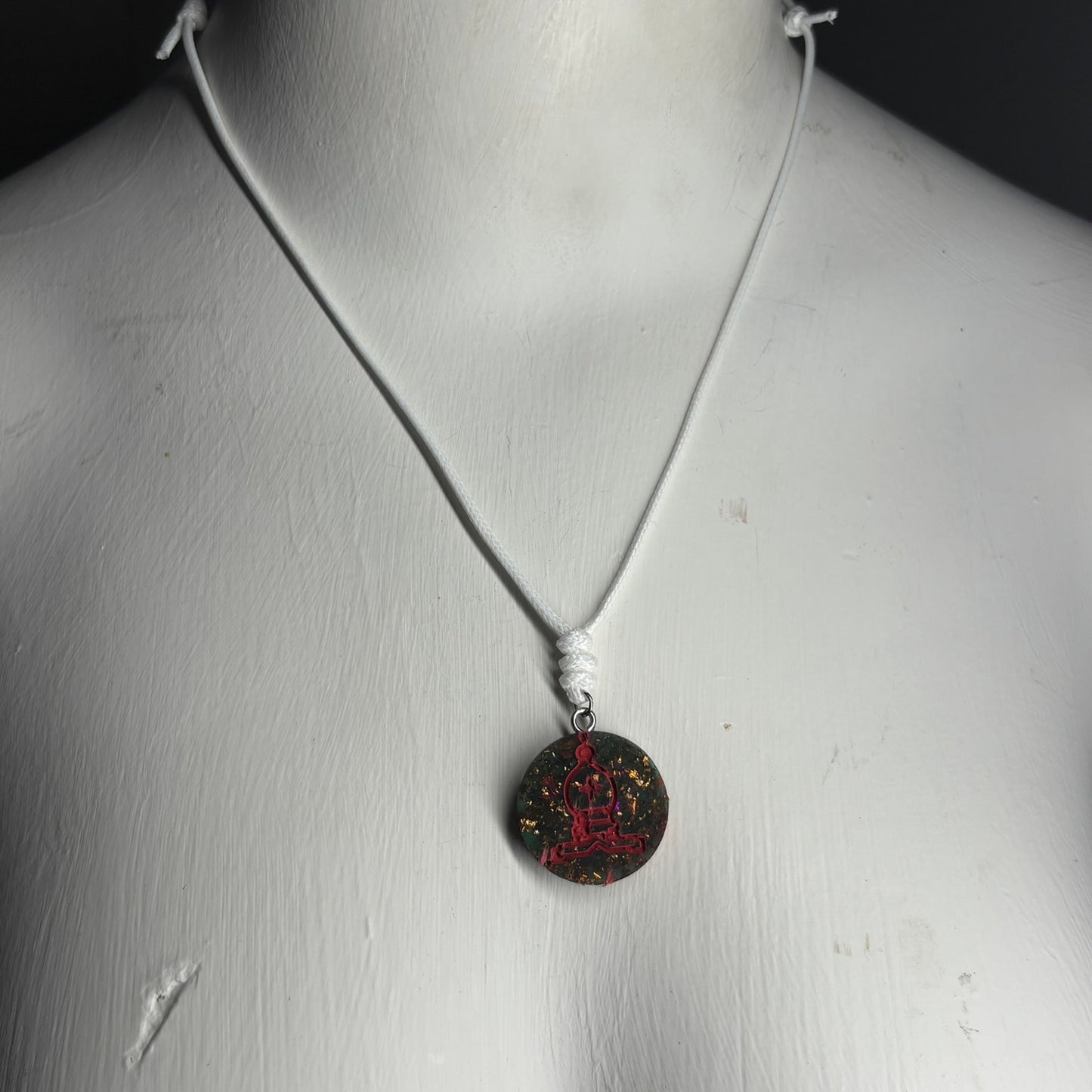 Green Forest Bishop - Handmade Resin Chess Necklace