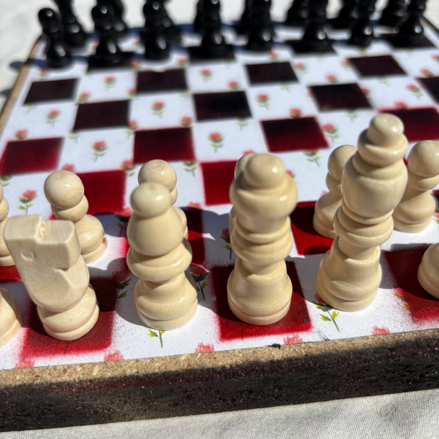 Simple Rose - Scrapbook Chess Set