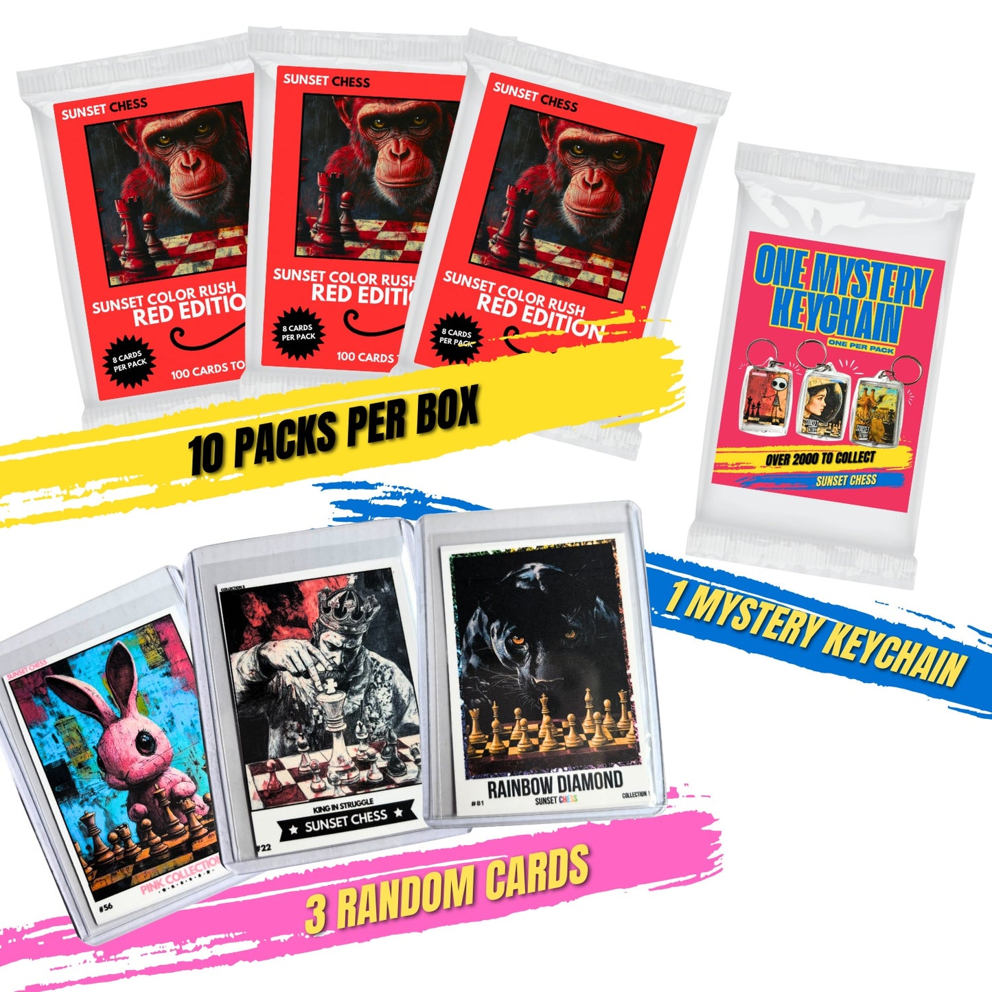 Red Color Rush Trading Cards - Mini Box Collection