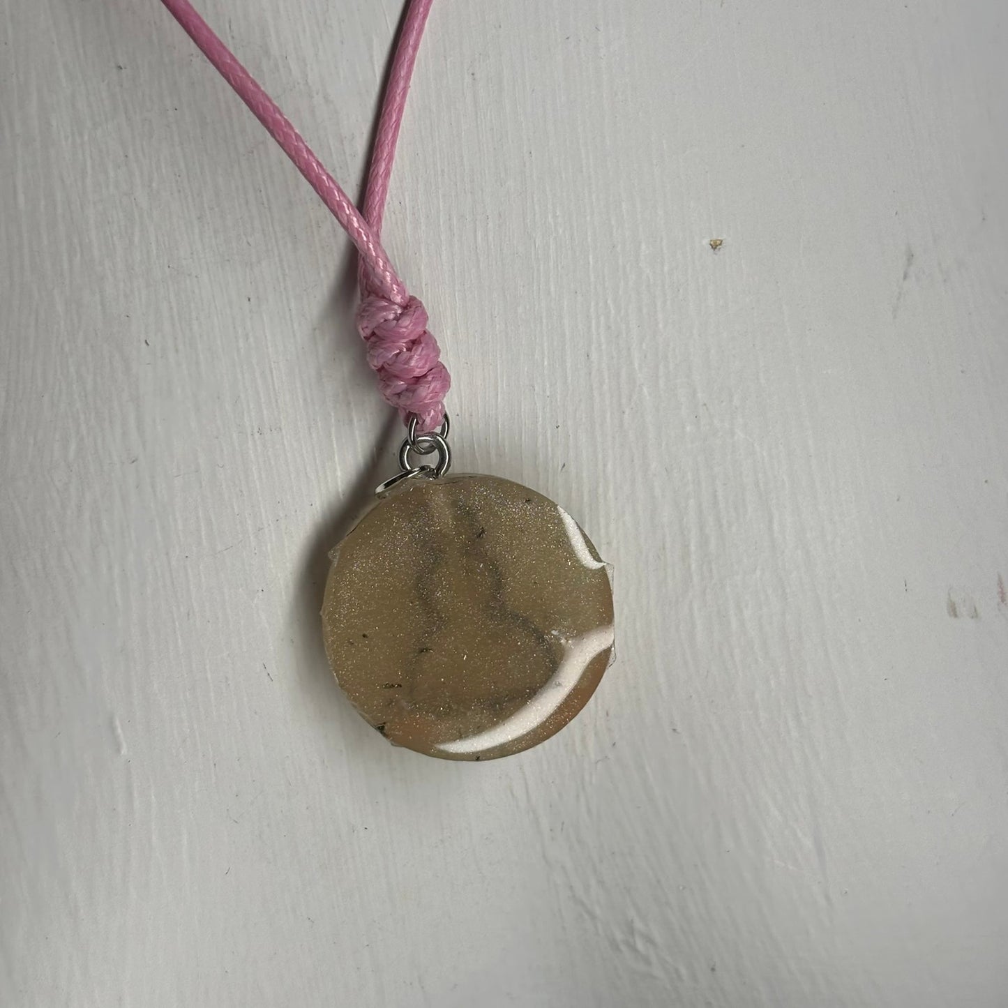 Cream Pink Pawn - Handmade Resin Chess Necklace