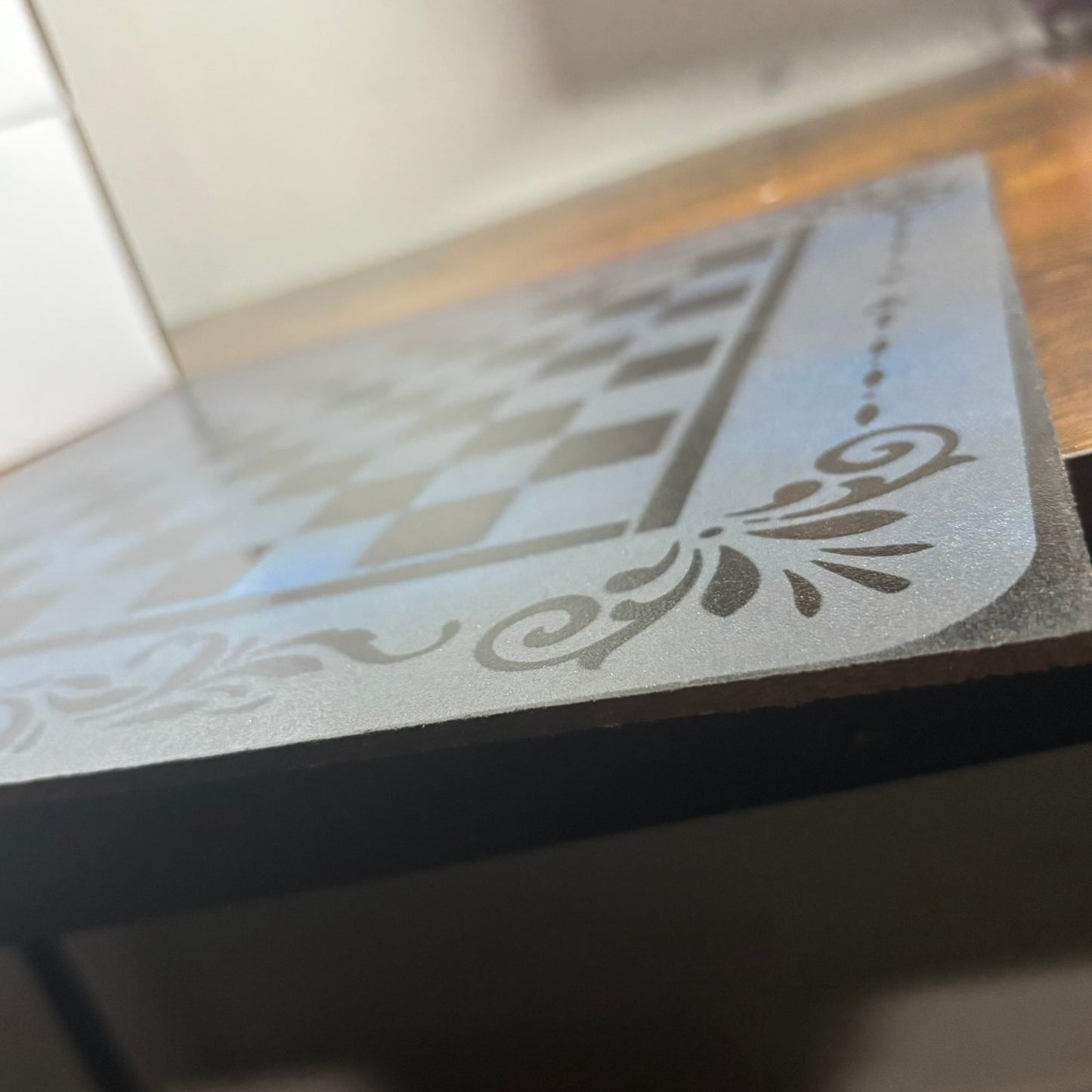 Simple Blue & Black - Painted Chess Board