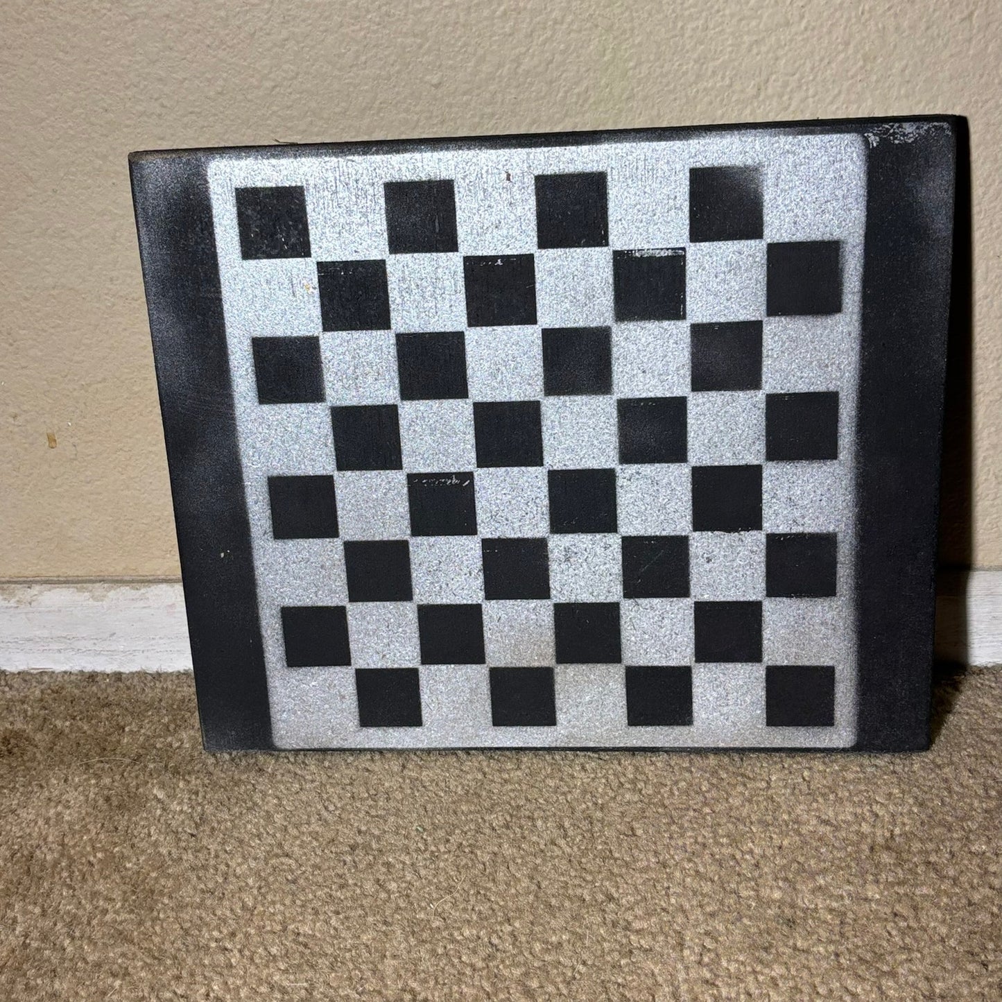 Gray & Black - Painted Chess Board