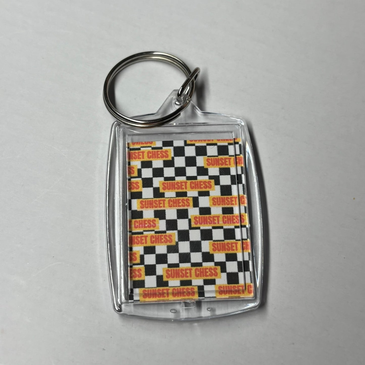 New York Streets - Sunset Chess Photo Keychain