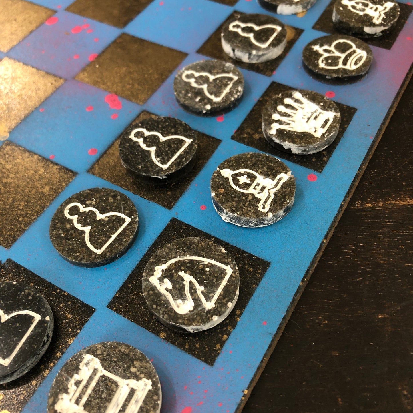 Party Blue - Painted Chess Set