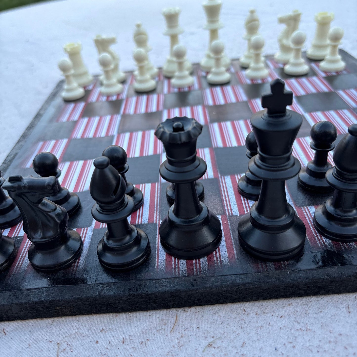 Red Stripes - Scrapbook Chess Set