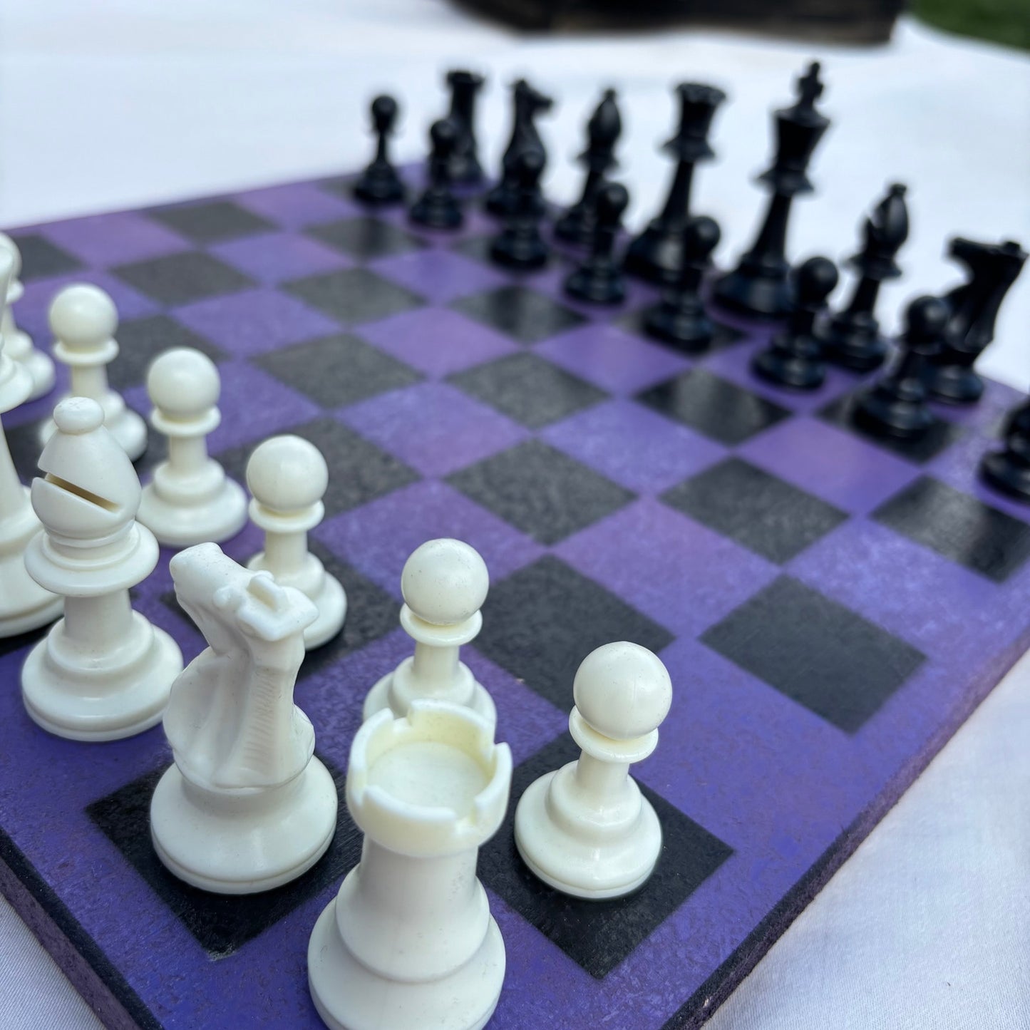 Purple & Black - Painted Chess Set