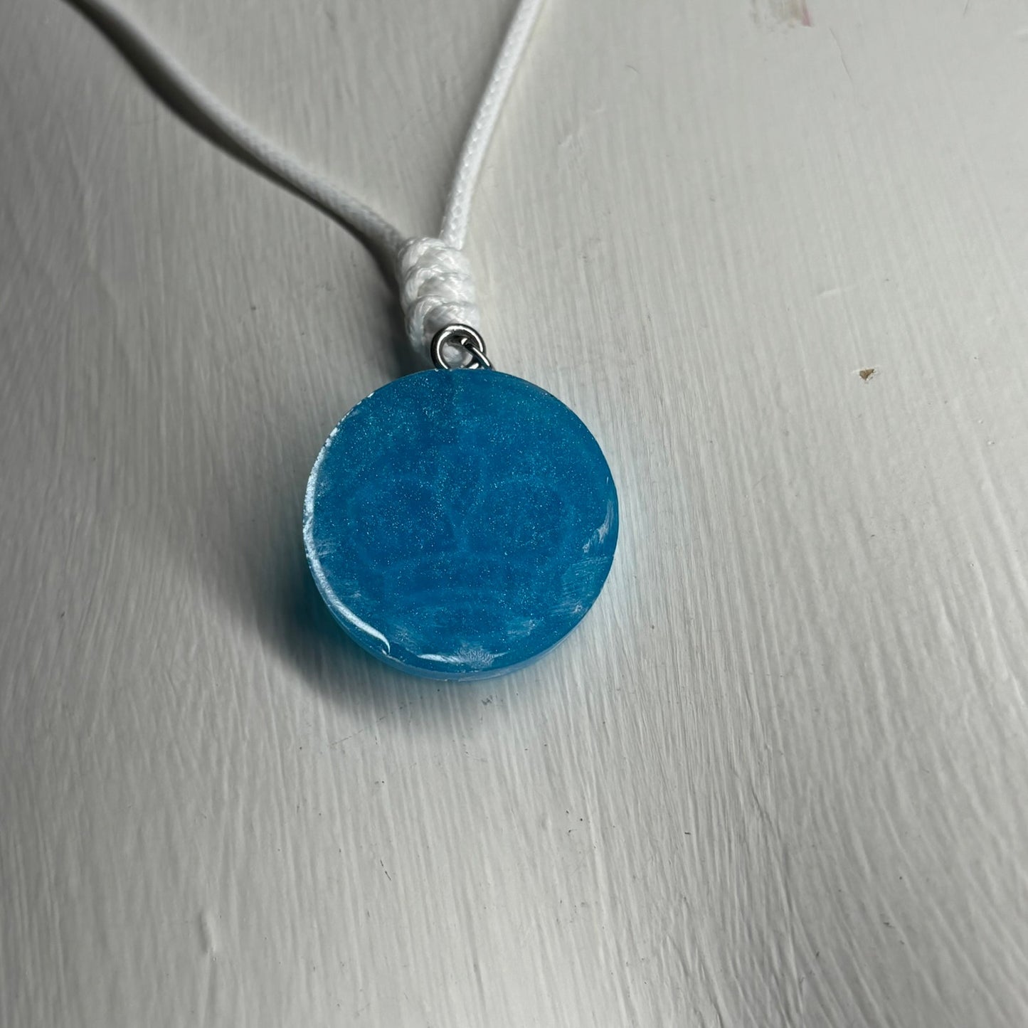 Clean Blue King - Handmade Resin Chess Necklace