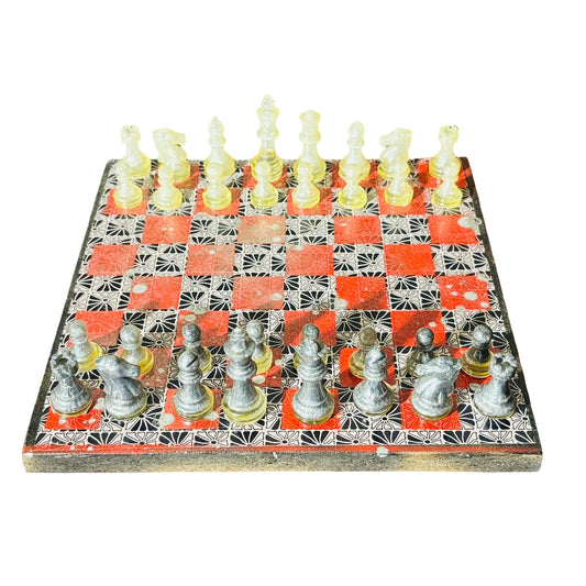 Red Black Prestige- Scrapbook Chess Set