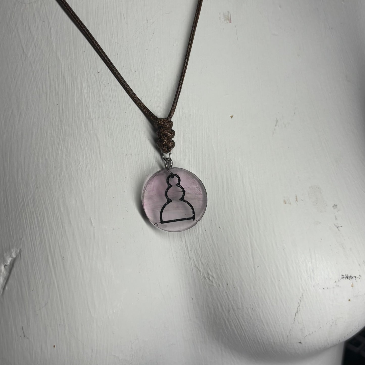 Soft Pink - Handmade Resin Chess Necklace