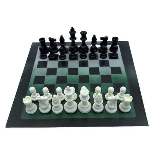 Fading Green - Painted Chess Set