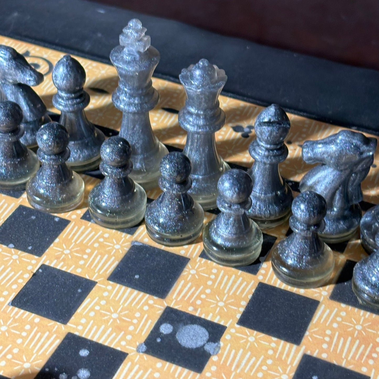 Sunset Yellow Pattern - Scrapbook Chess Set