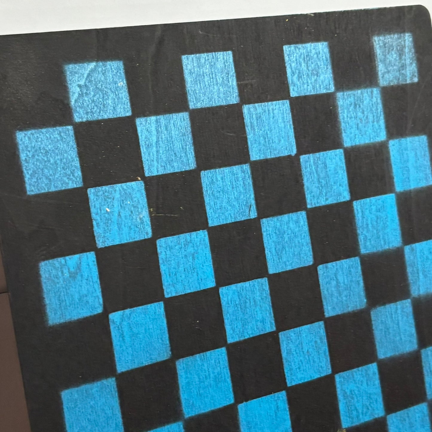 Black & Blue - Painted Thin Wooden Chess Board