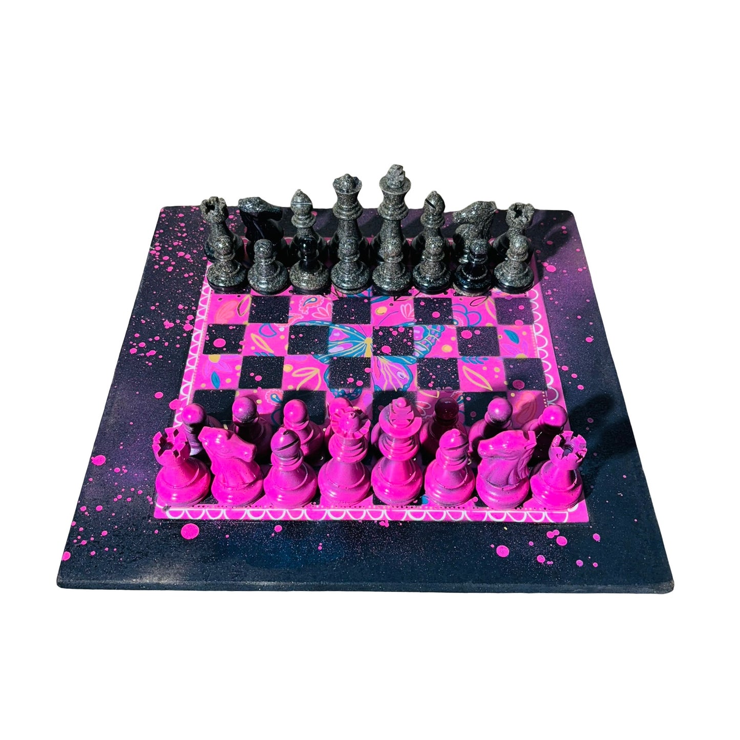Butterfly Pink - Large Deluxe Chess Set