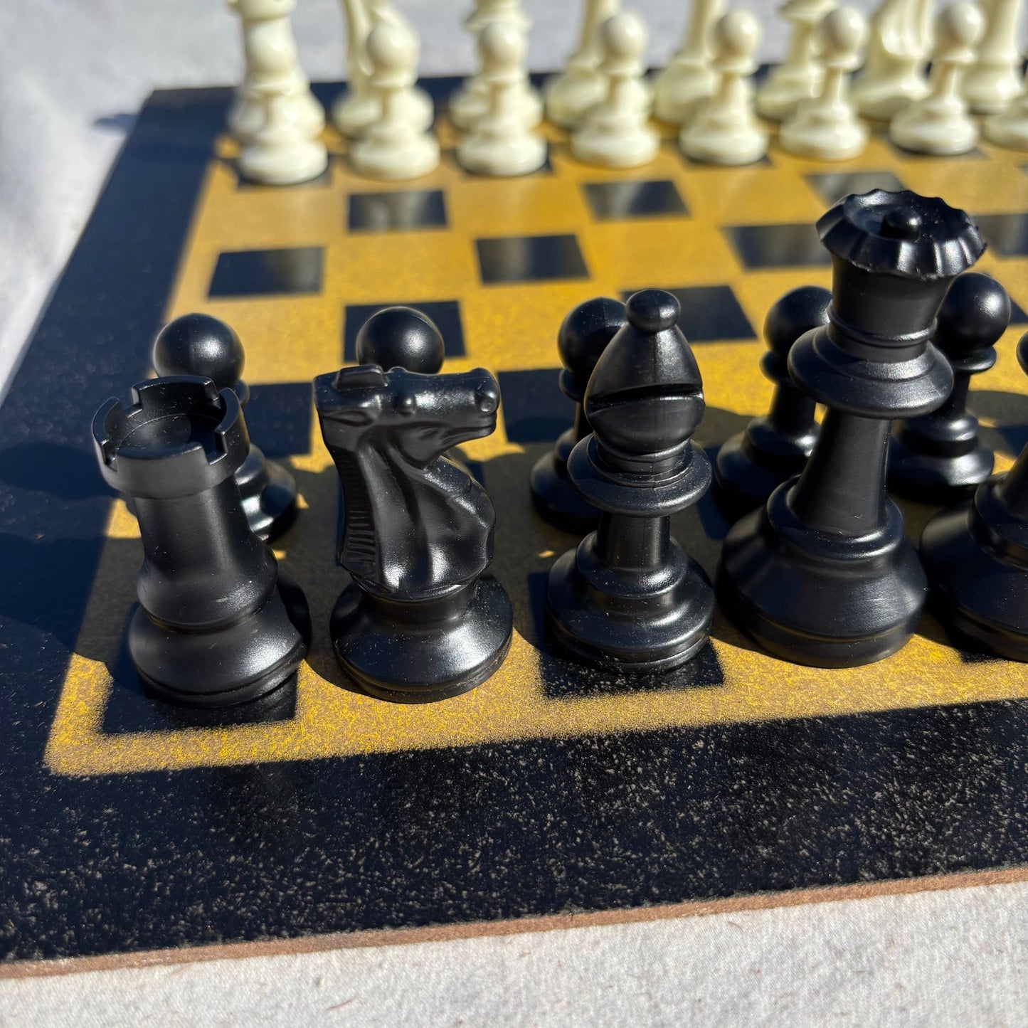 Yellow & Black - Painted Chess Set