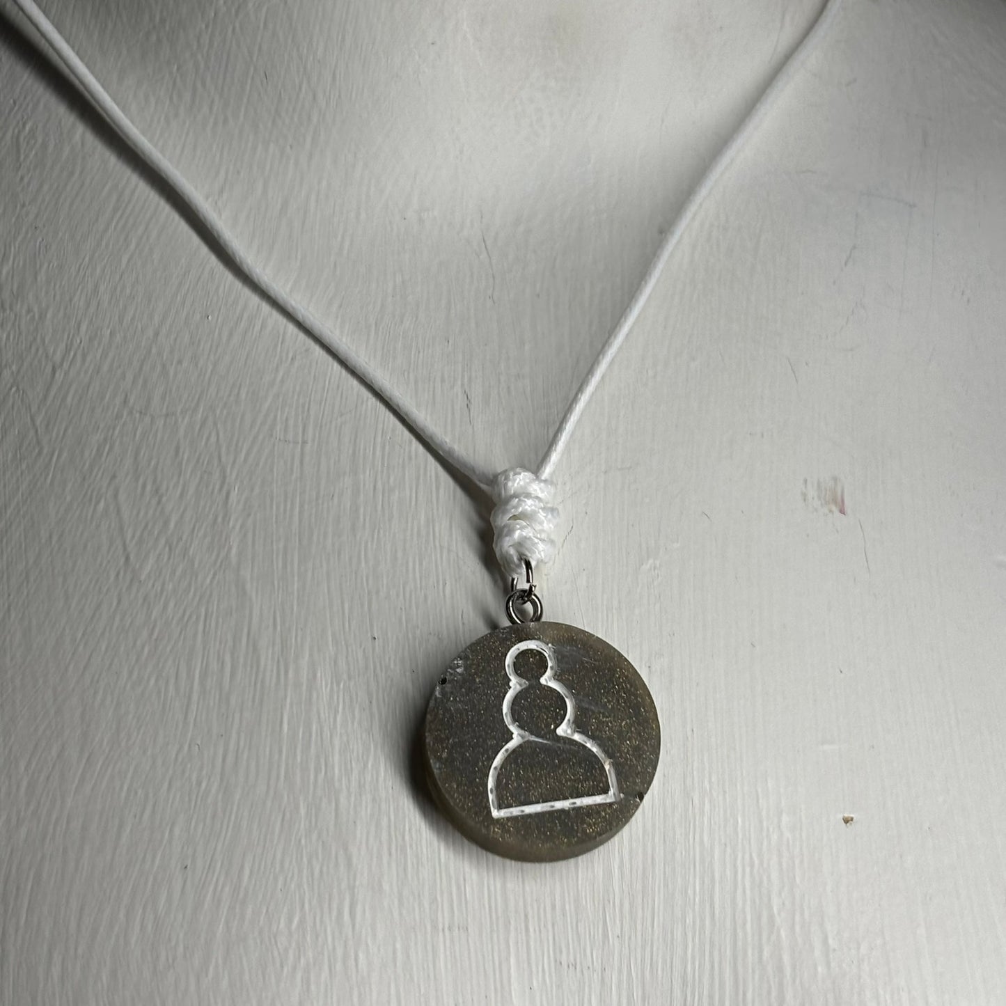 Vintage Green Pawn - Handmade Resin Chess Necklace