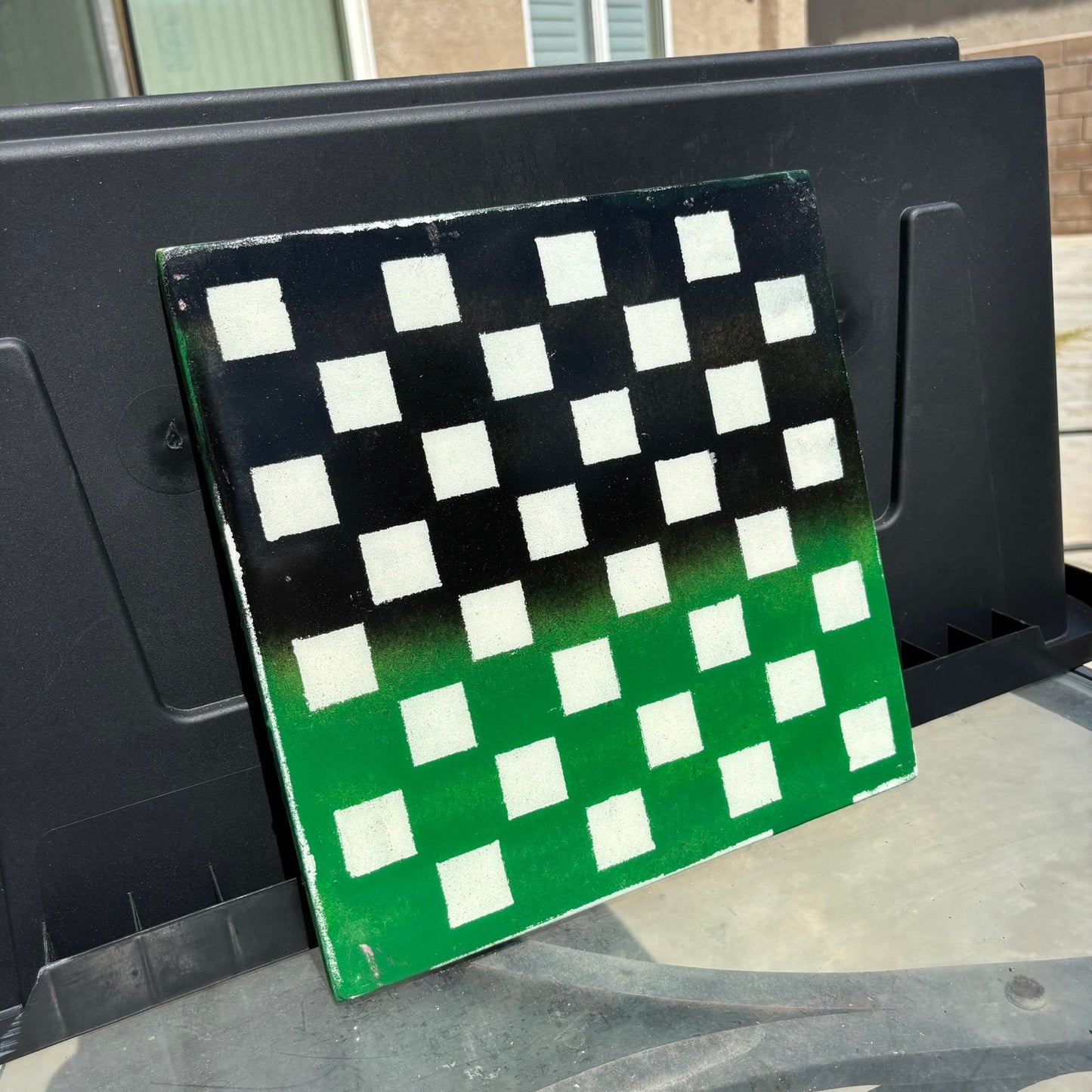 Green Black Mix - Resin Coated Chess Board