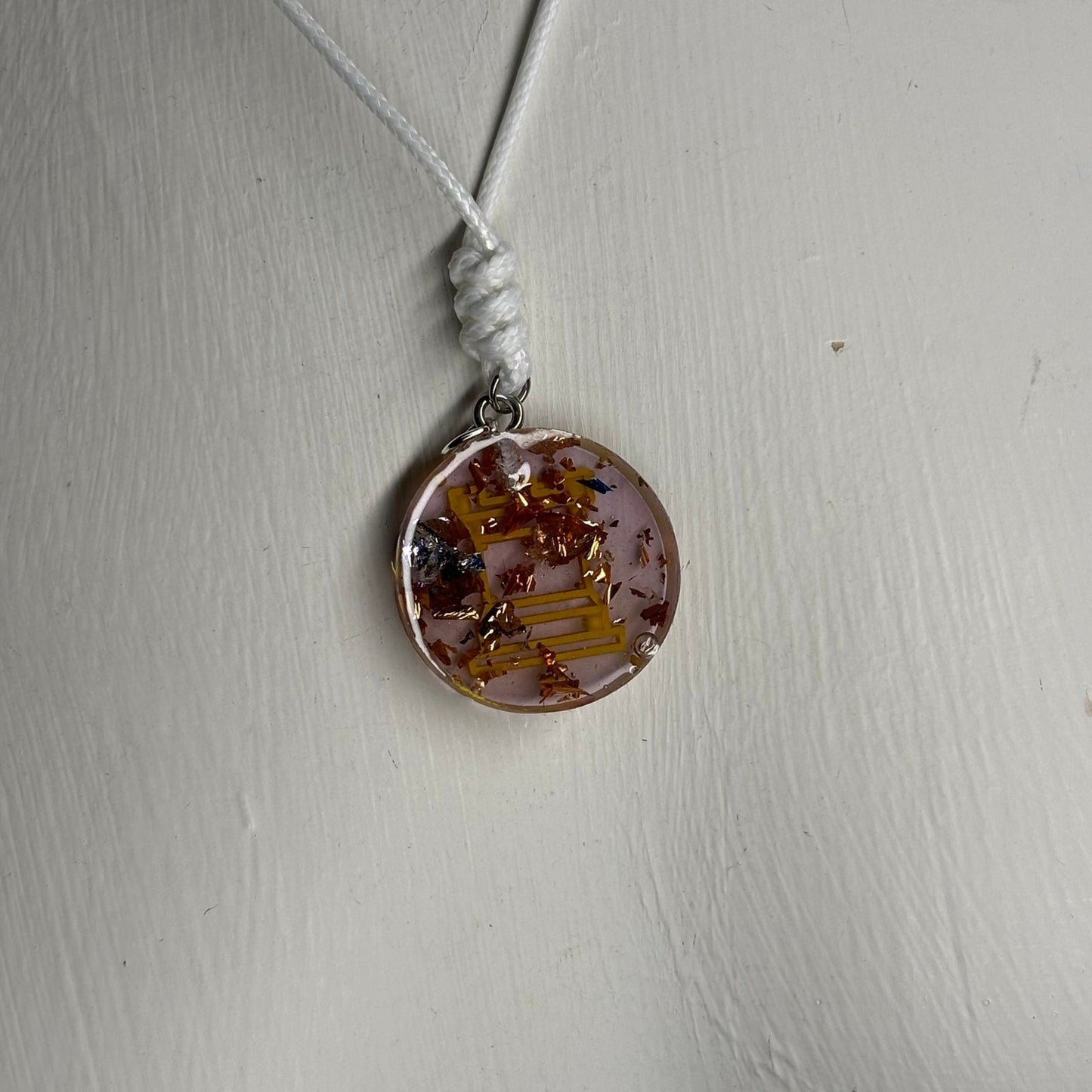 Translucent Purple Rook - Handmade Resin Chess Necklace