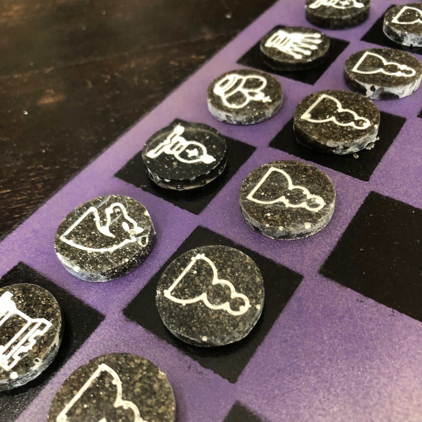 Purple Hue - Painted Chess Set