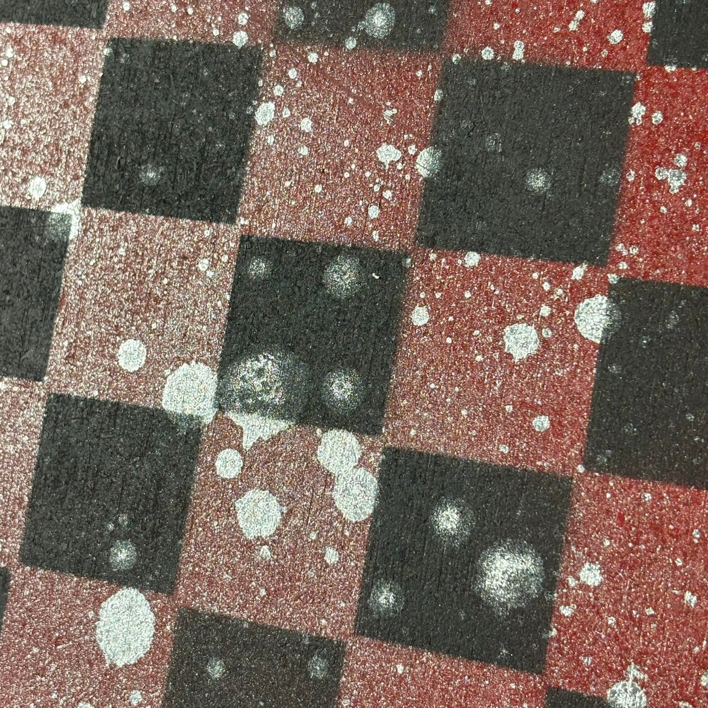 Red Splash - Painted Chess Board