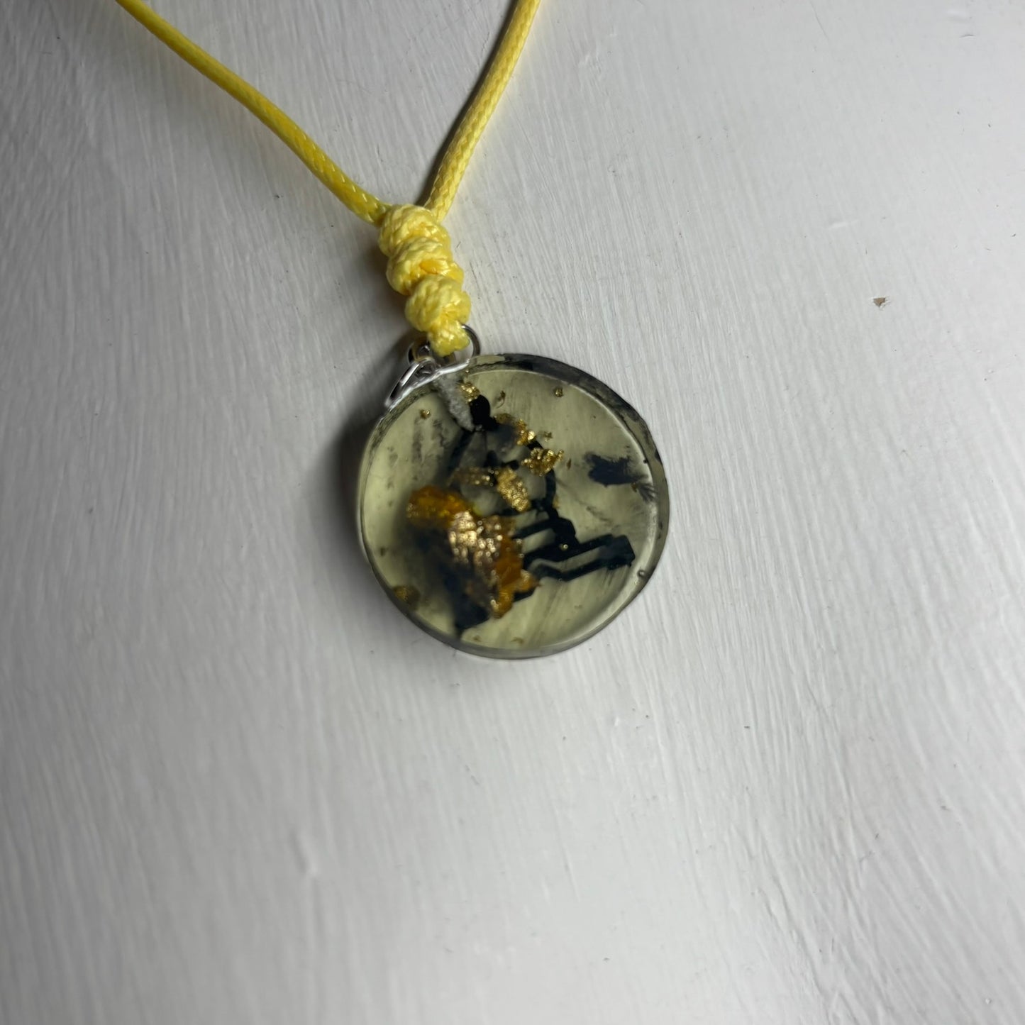 Light Yellow Bishop - Handmade Resin Chess Necklace