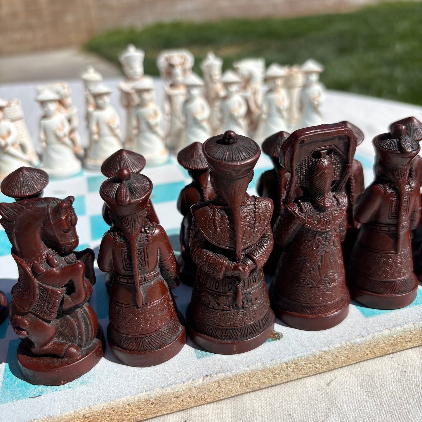 Mint Golden Blue - Chinese Edition Chess Set
