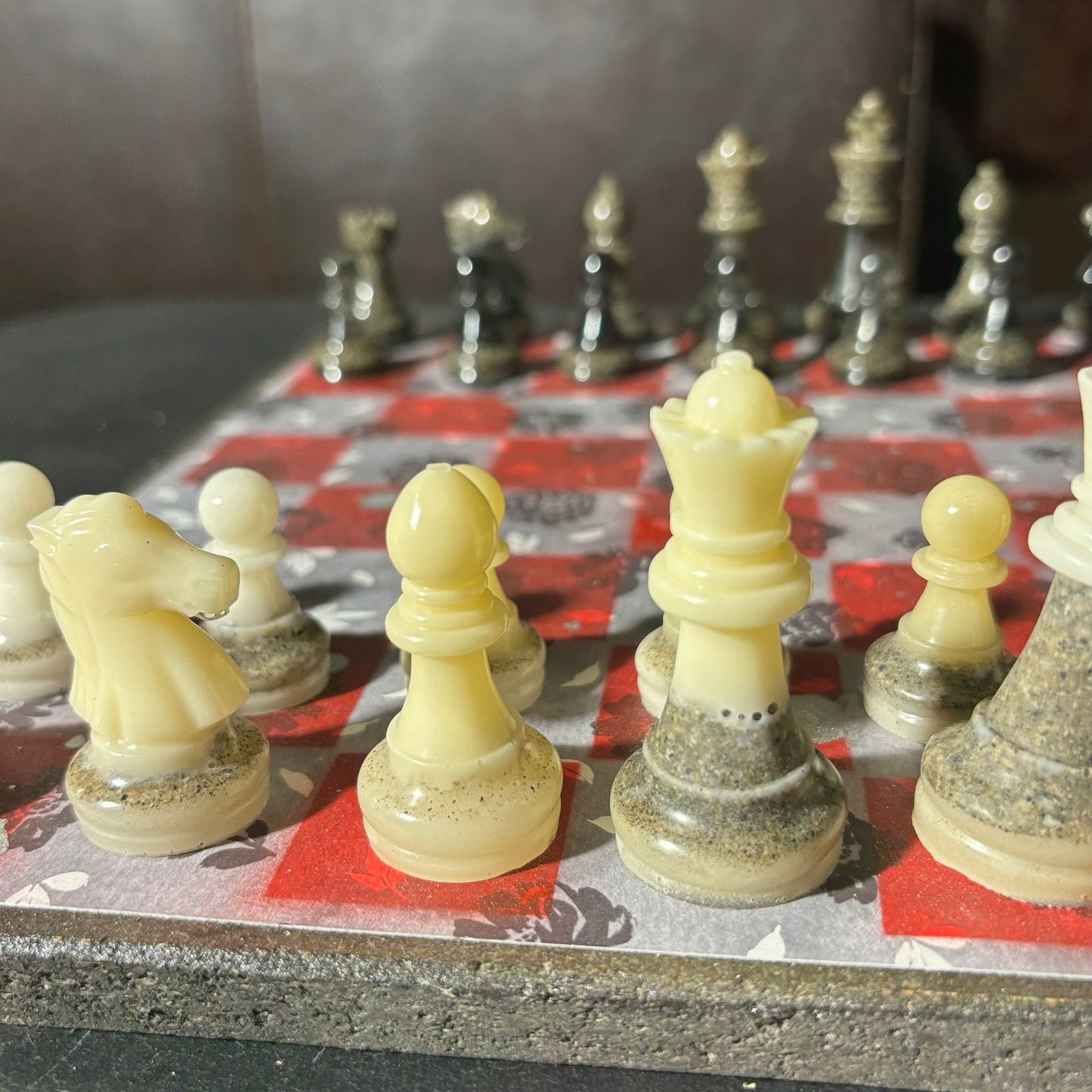 Dark Flower Play - Scrapbook Chess Set
