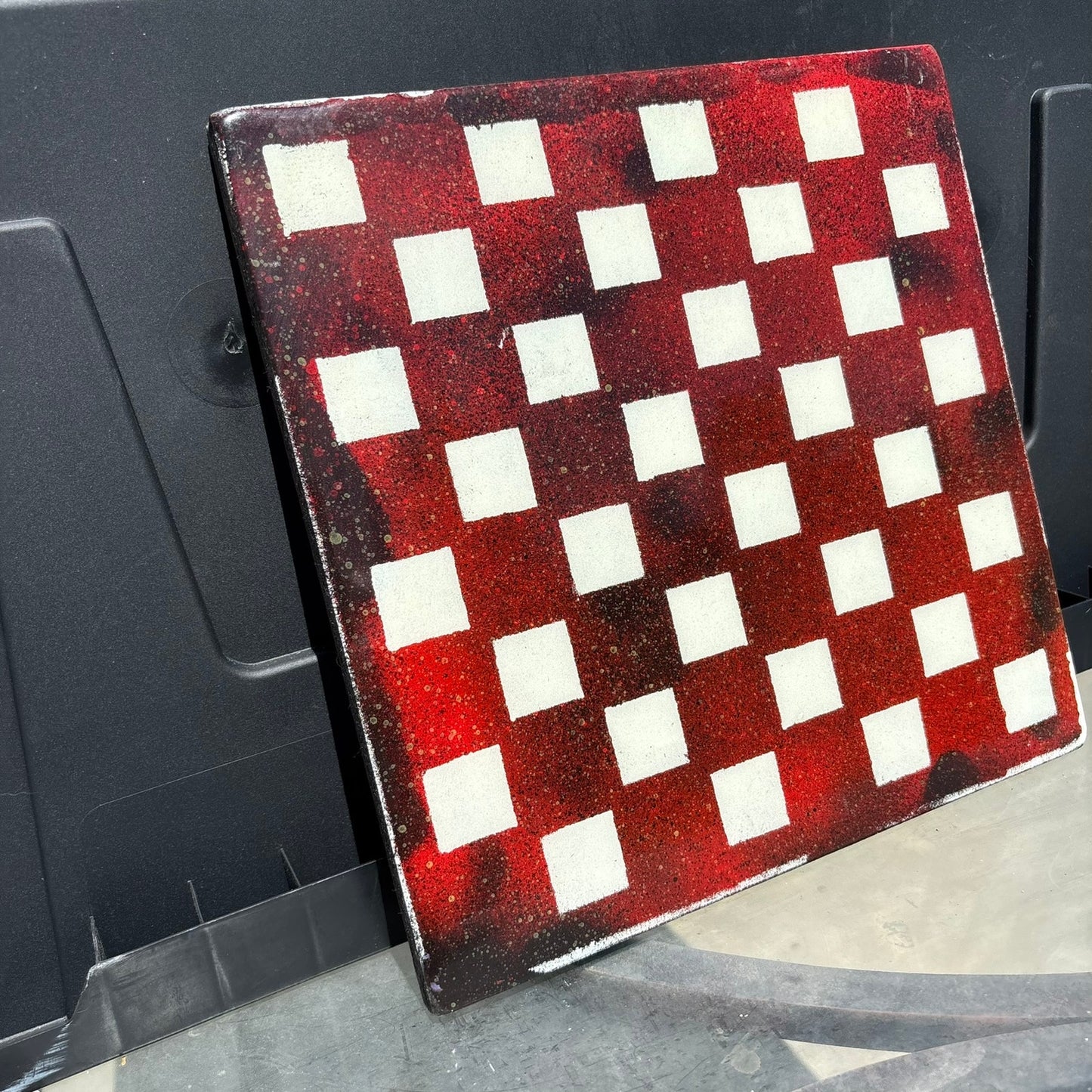 Red Space - Resin Coated Chess Board