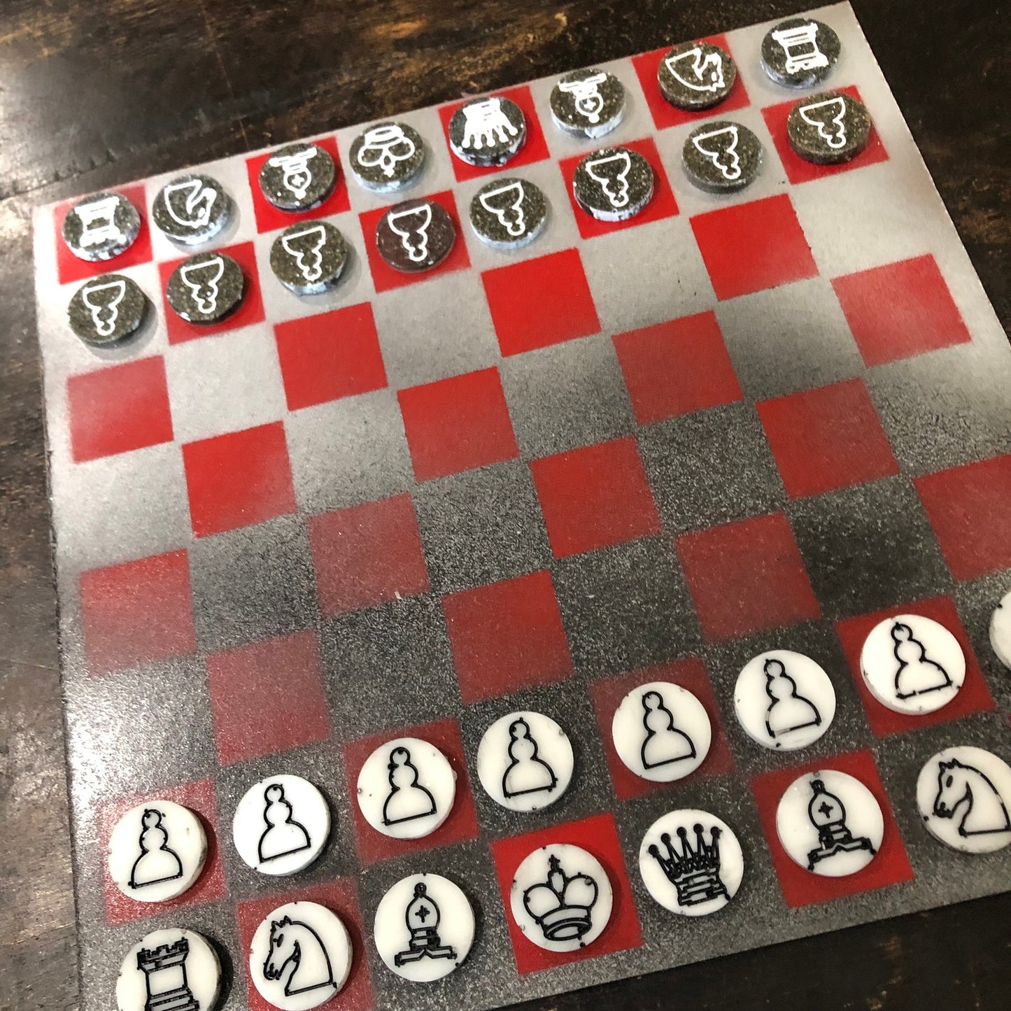 Dystopian Red - Painted Chess Set