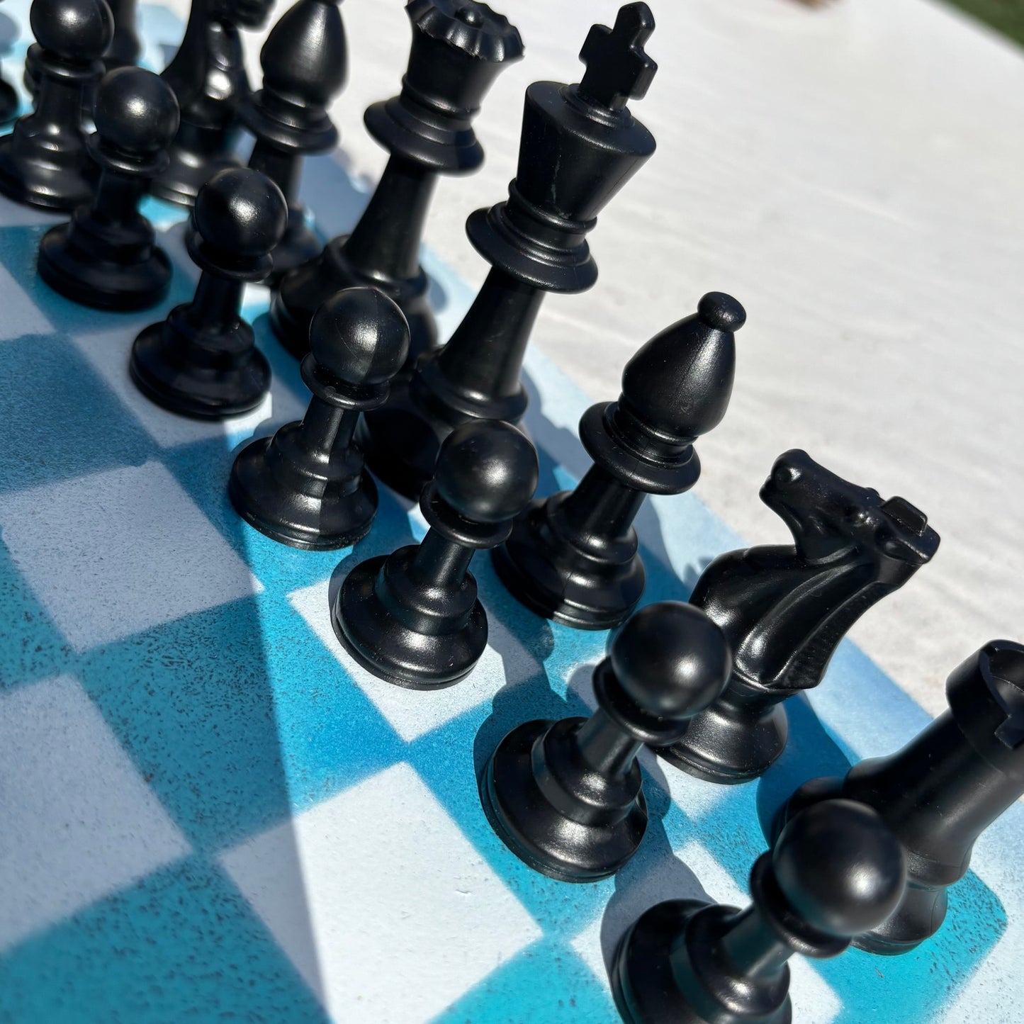 Cool Blue - Painted Chess Set
