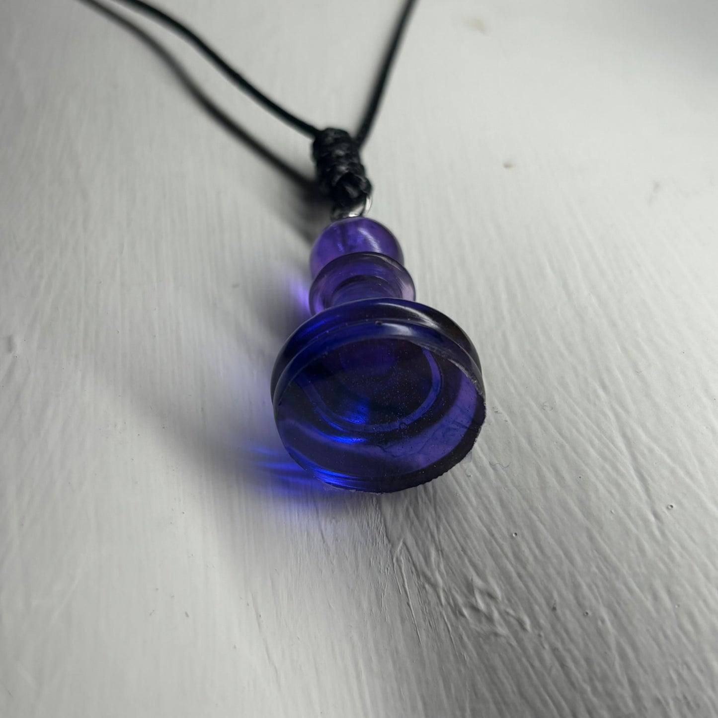 Purple Translucent Pawn - Handmade Resin Chess Necklace