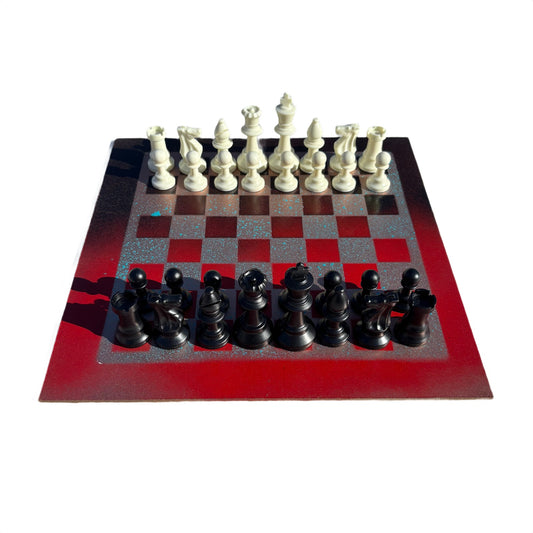 Speckled Golden Red - Painted Chess Set
