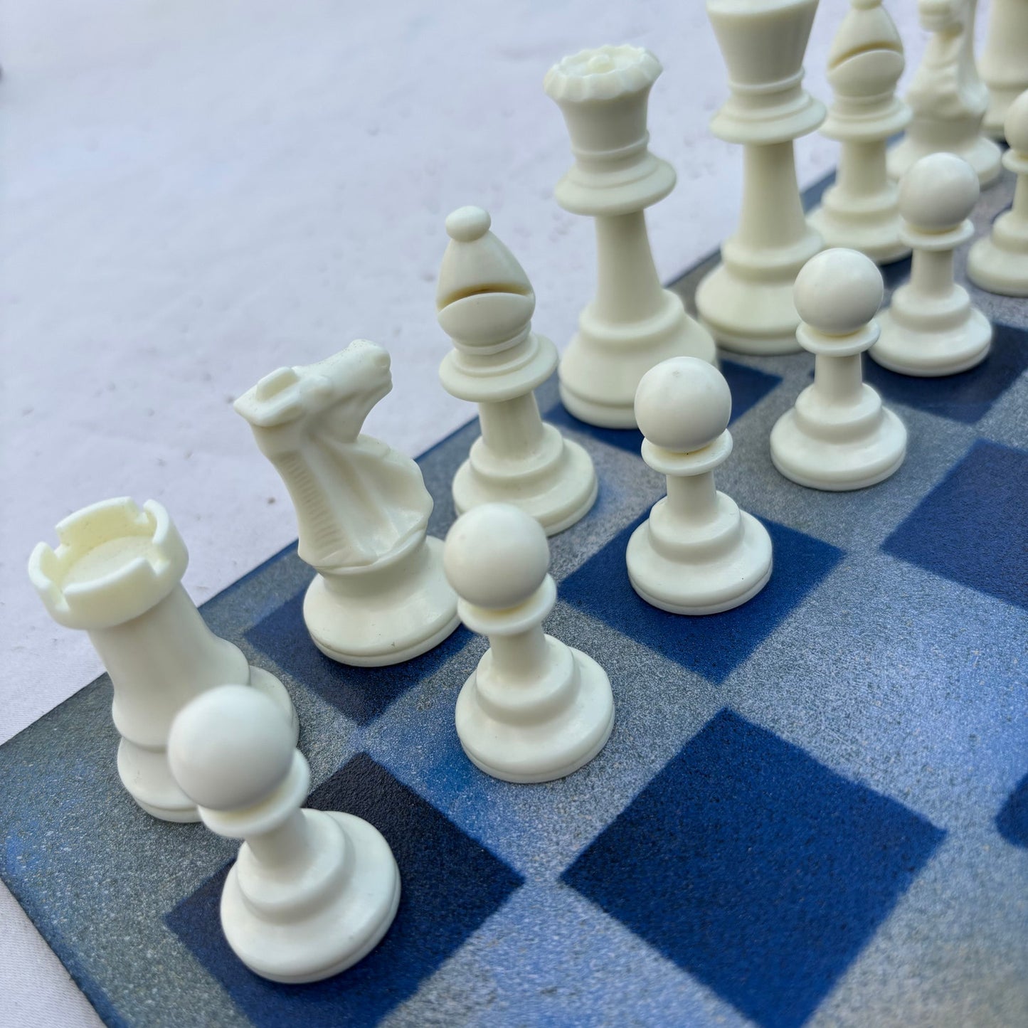 Smooth Blue - Painted Chess Set