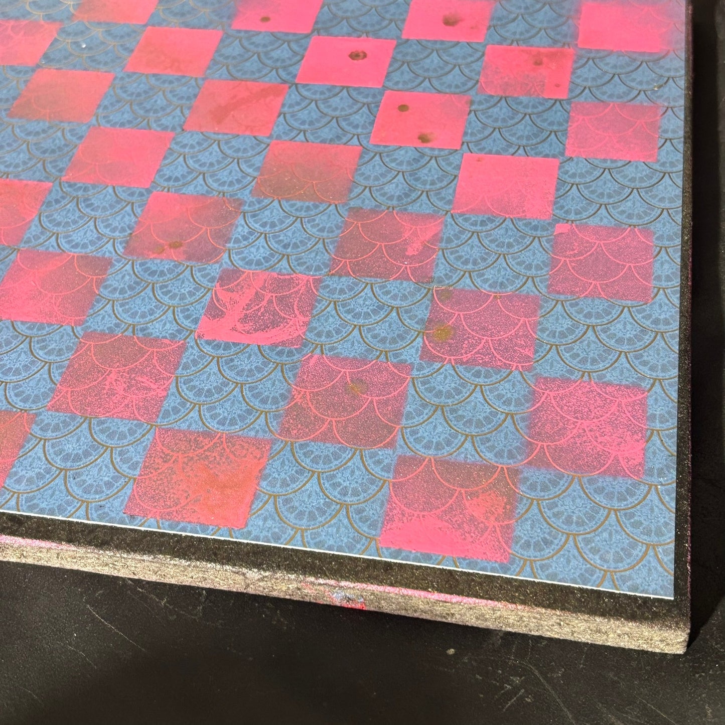 Golden Pink & Blue - Scrapbook Chess Board