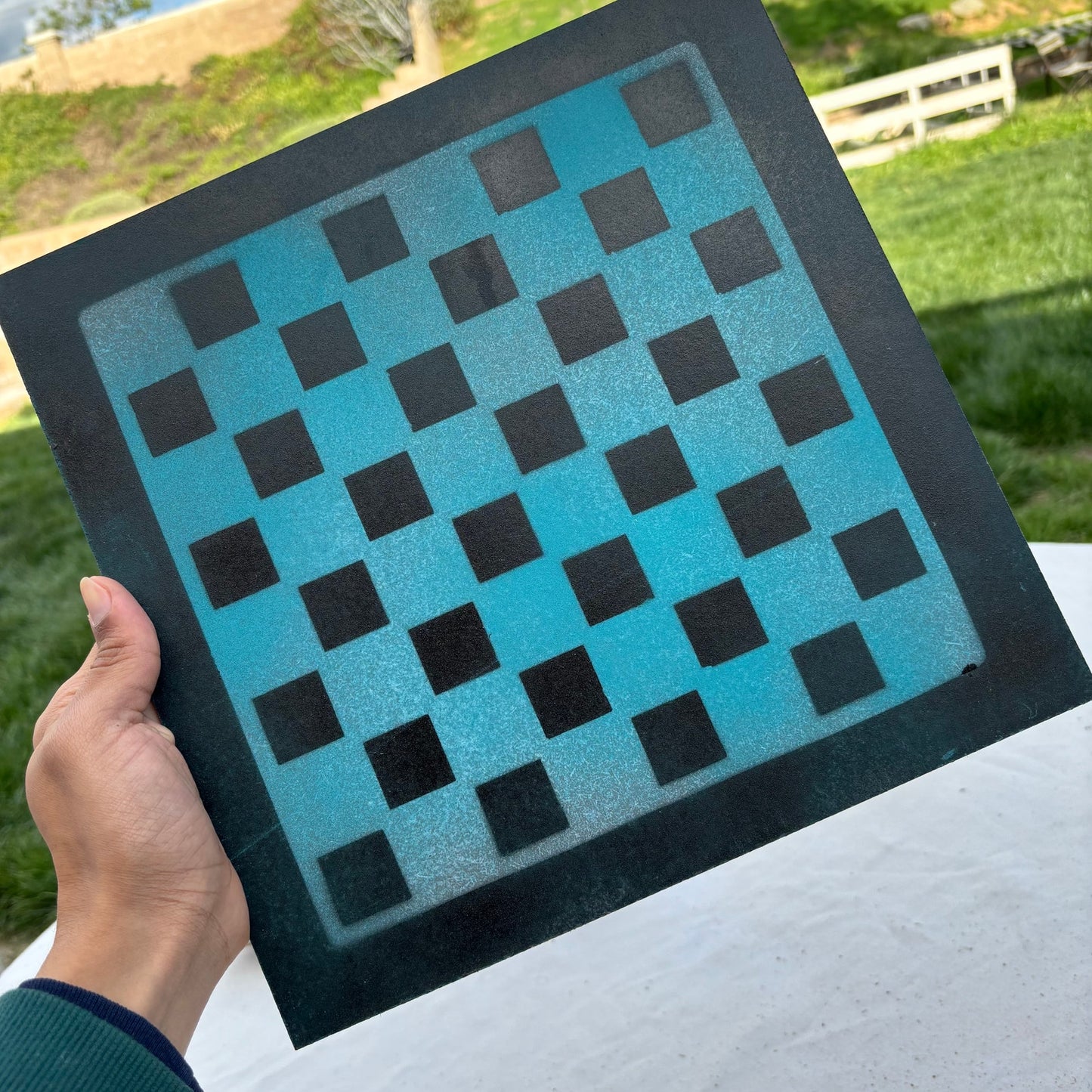 Beautiful Blue - Painted Chess Set