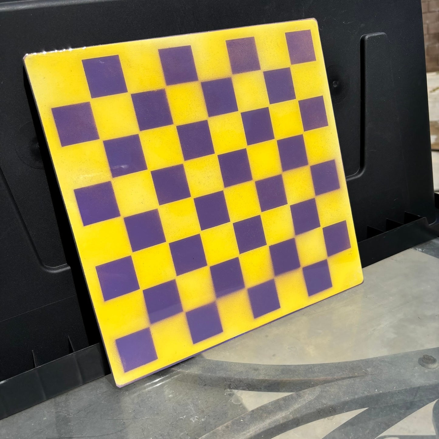 Yellow & Purple - Resin Coated Chess Board