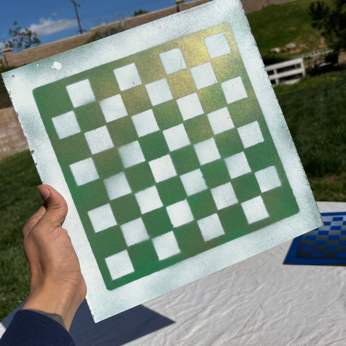 Tennis Green - Painted Chess Set
