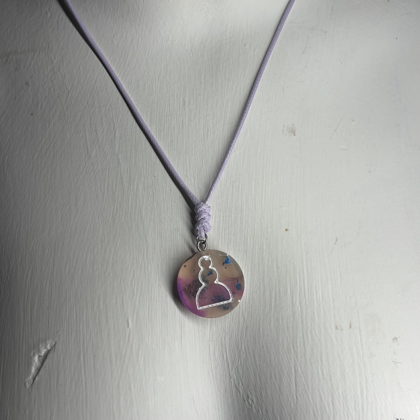 Purple Space Pawn - Handmade Resin Chess Necklace