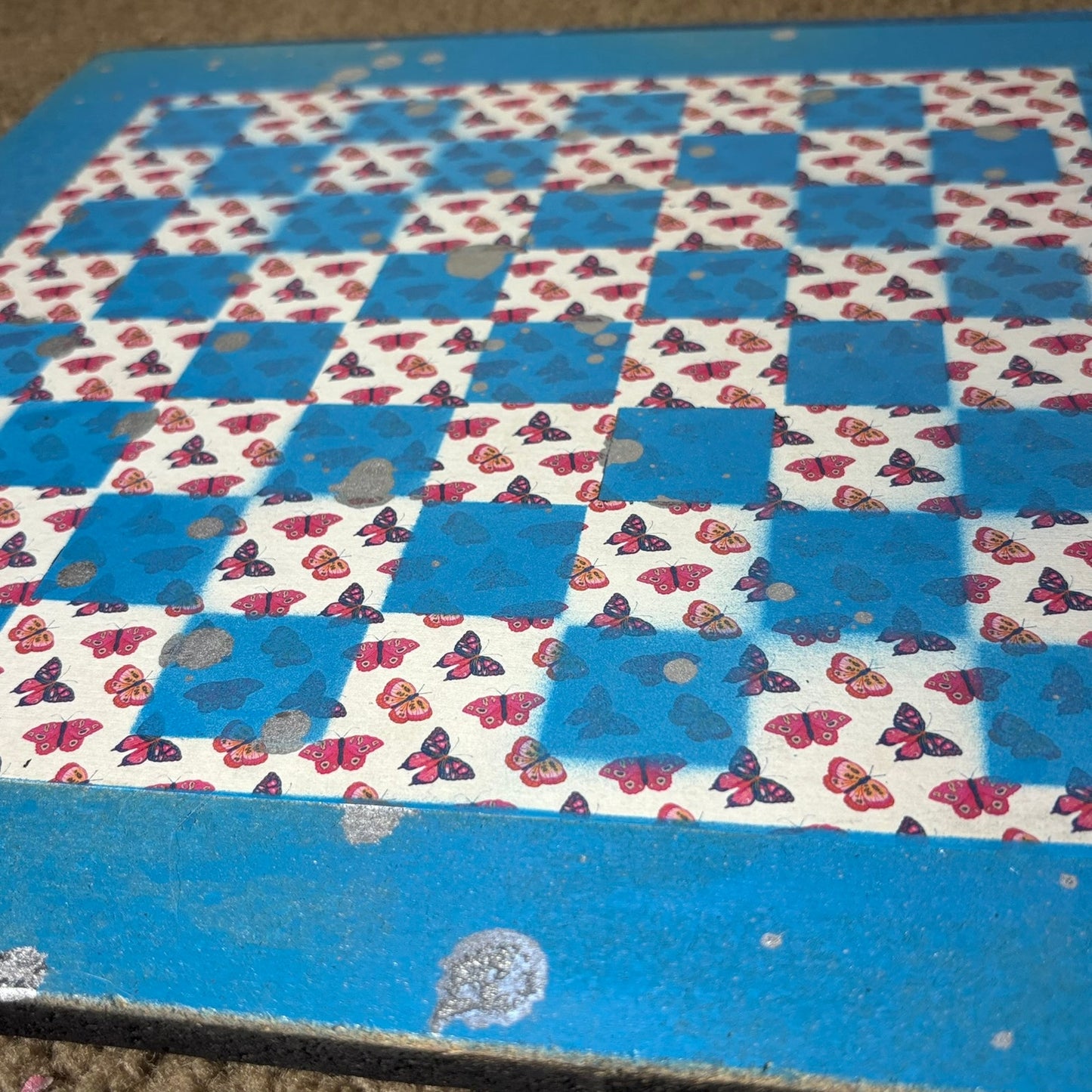 Blue Butterflies - Large Deluxe Chess Set