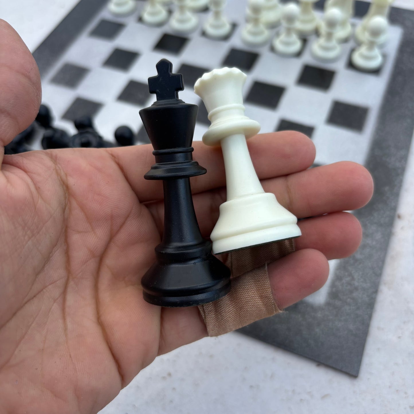 Gray & Black - Painted Chess Set