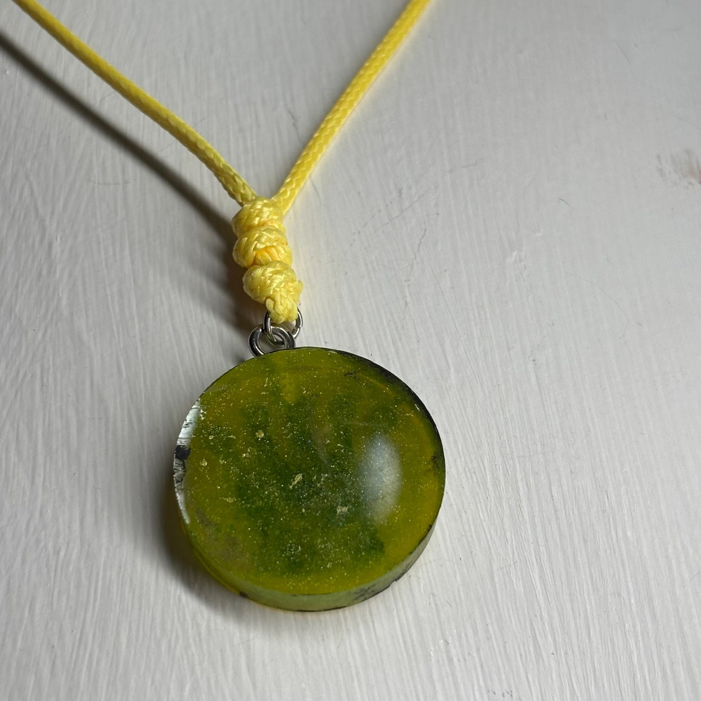 Lemon Green Queen - Handmade Resin Chess Necklace
