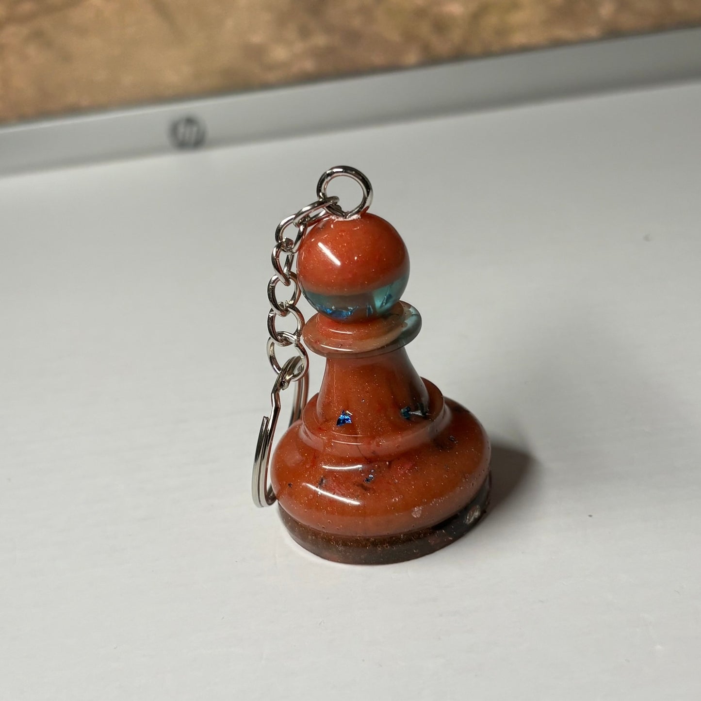 Orange Luxury Pawn - Handmade Resin Keychain - Large Edition