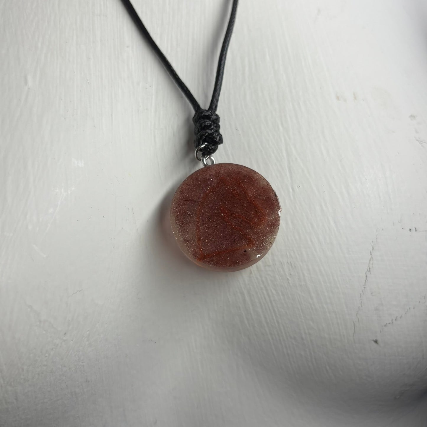 Rustic Orange Knight - Handmade Resin Chess Necklace