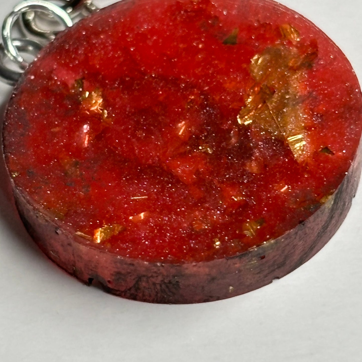 Crystal Red Bishop - Handmade Resin Keychain