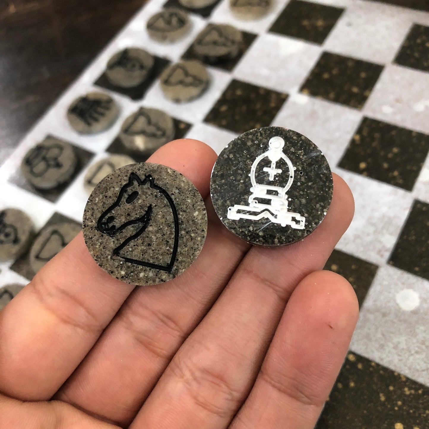 Rock Gray - Painted Chess Set