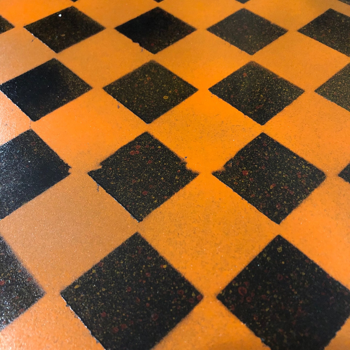 Orange & Black - Painted Chess Set
