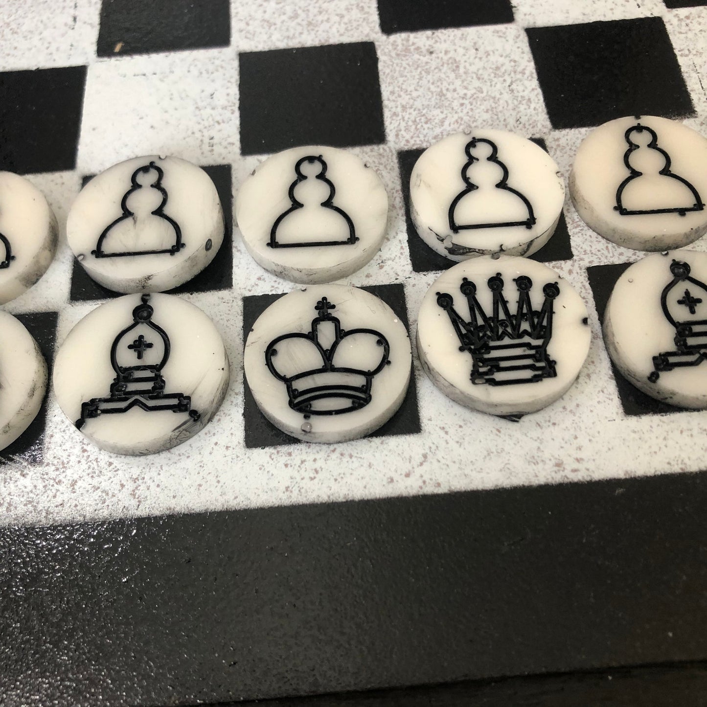 Violet & Black - Painted Chess Set