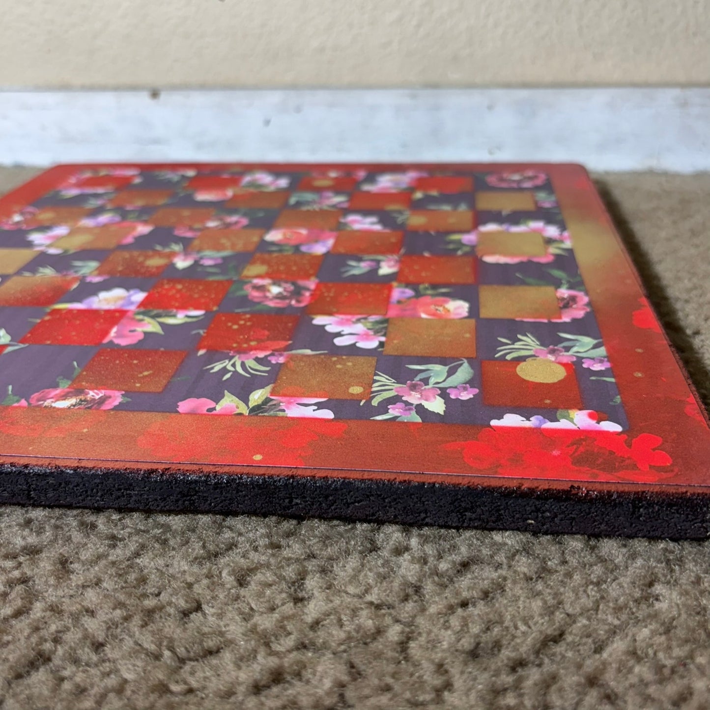 Vintage Golden Red - Scrapbook Chess Board