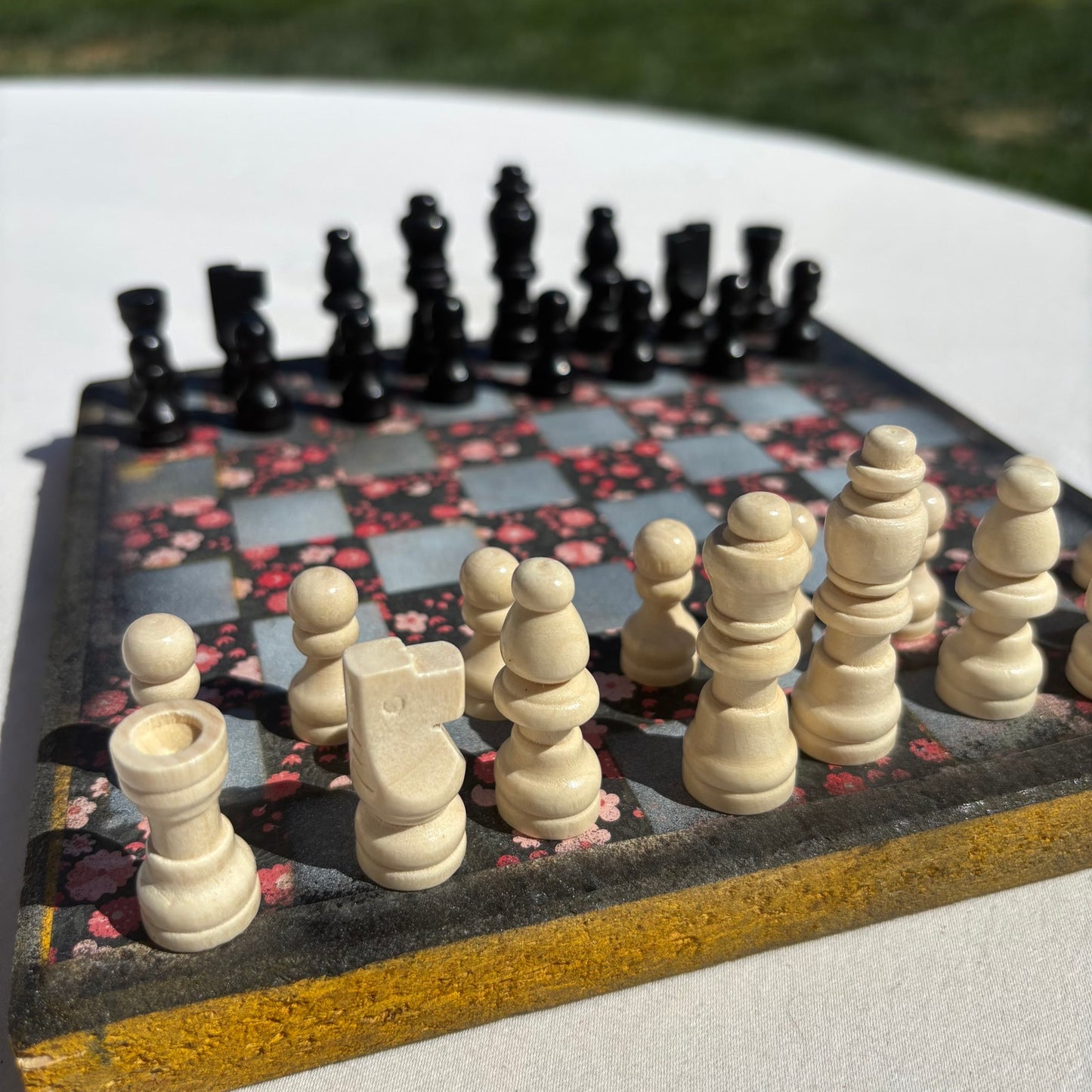 Vintage Flowers - Scrapbook Chess Set
