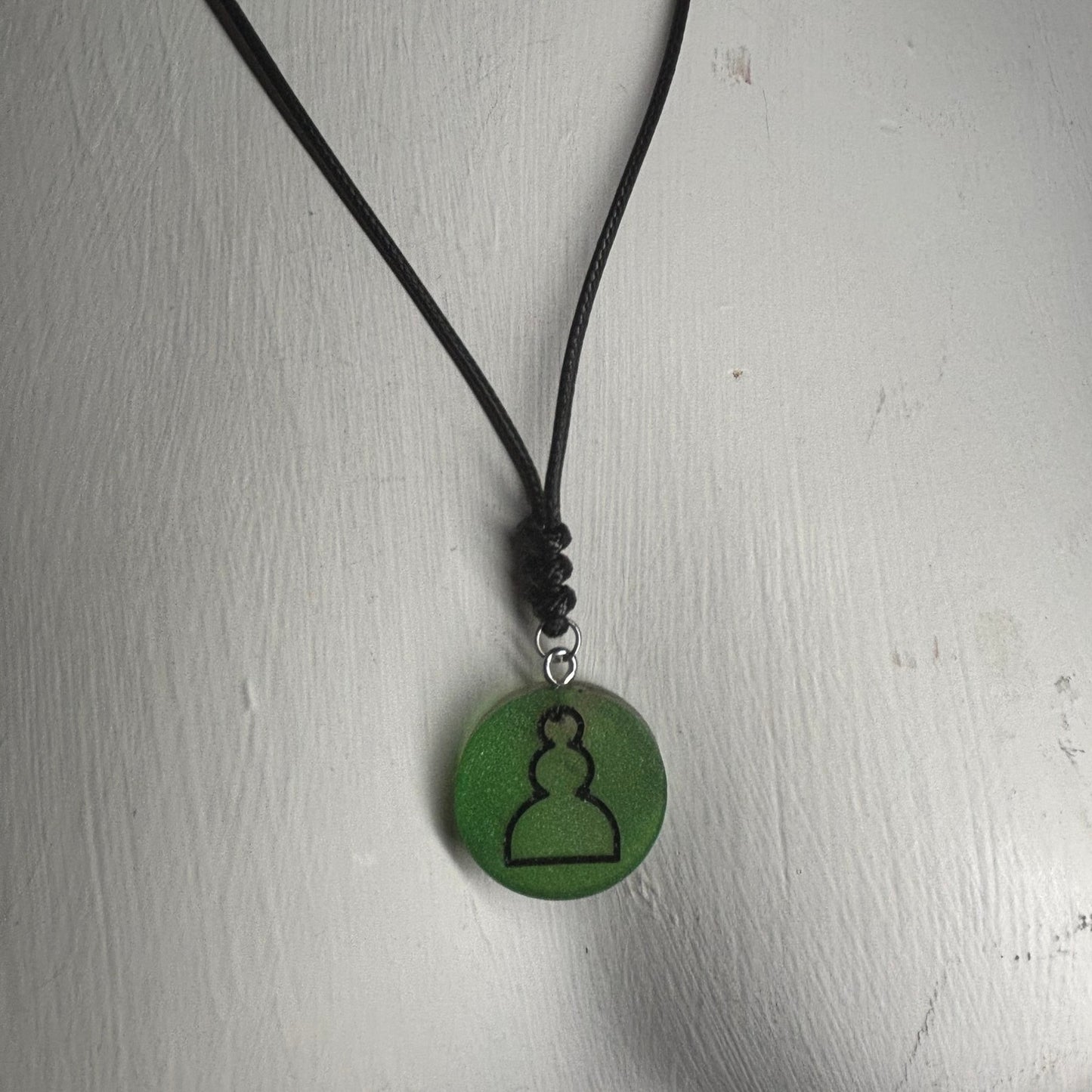 Green Pawn - Handmade Resin Chess Necklace